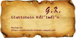 Glattstein Kálmán névjegykártya